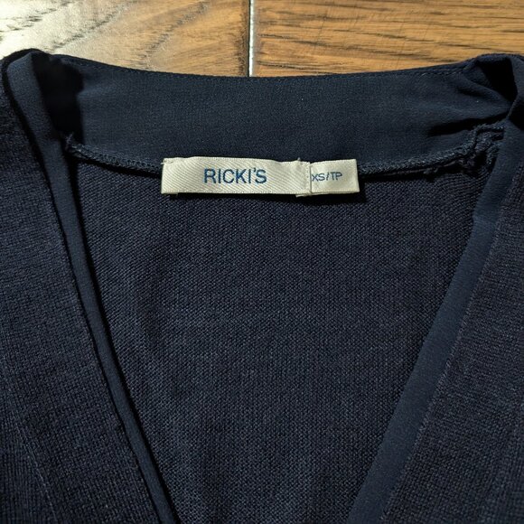 Ricki's cardigan button up V neck navy blue size XS - Picture 6 of 13